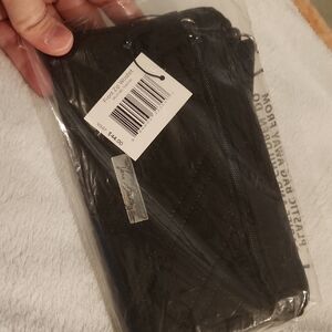 Black Quilted Wristlet with Zip Closure